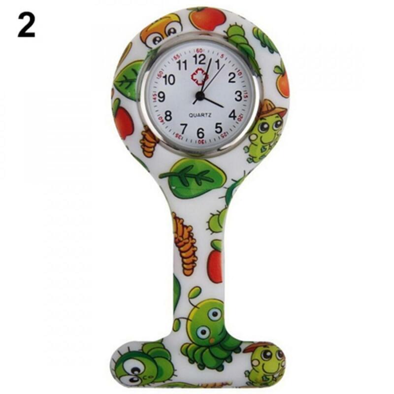 Nurse Doctor Pocket Hang Clips Watches Silicone Pocket Watches Colourful Hospital Women Mens Brooch Pins Clock