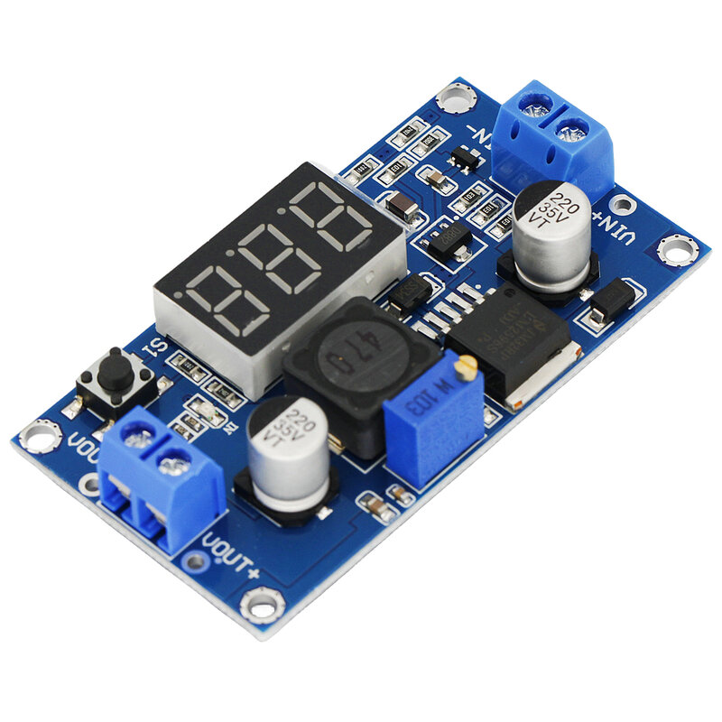 LM2596 DC konverter Step Down, Regulator tegangan tampilan LED Voltmeter 4.0 ~ 40 hingga 1.3-37V Buck adaptor catu daya dapat disesuaikan