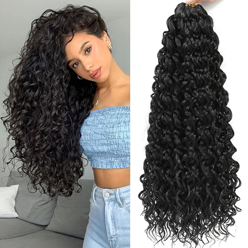 GoGo Curl Crochet Hair 18 Inch Water Wave Crochet Hair Ombre Synthetic Bohemian Crochet Braid Deep Wave Braiding Hair Extensions