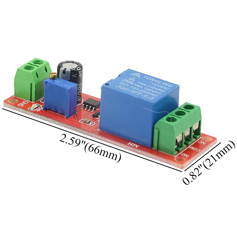 정전류 조절기 고전력 고효율 타이머 지연 모듈, 0-10 초 지연, 12V NE555, 5 개