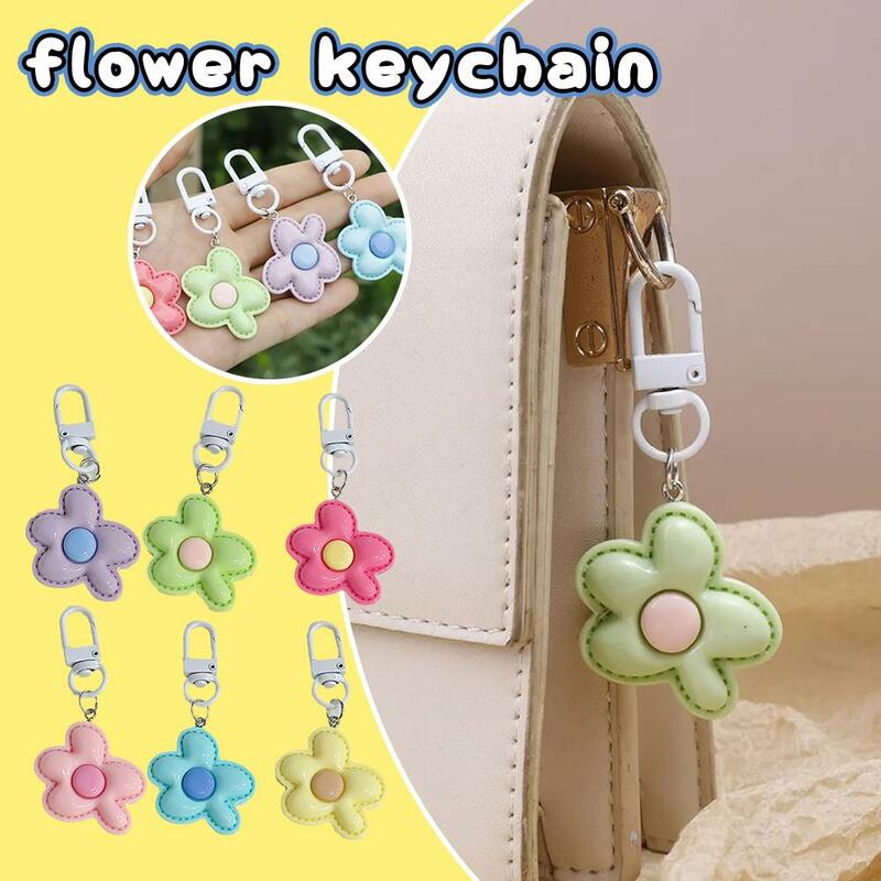 Candy Color Flower Keychain, adornos ornamentos, pingente chaveiro para saco, mochila bonito, presentes de jóias