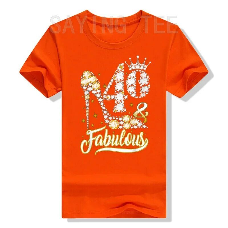 T-shirt graphique fabuleux pour femme, chemises d'anniversaire vintage, cadeau de 40e jour de B, cadeau de femme, mode décontractée, 40