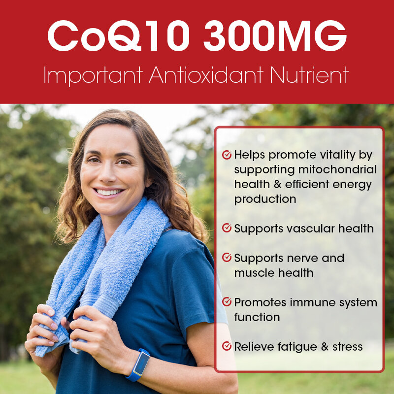 BBEEAAUU 300 мг органический коэнзим COQ10 с высоким поглощением кровяных сосудов и сердечного давления для пожилых людей