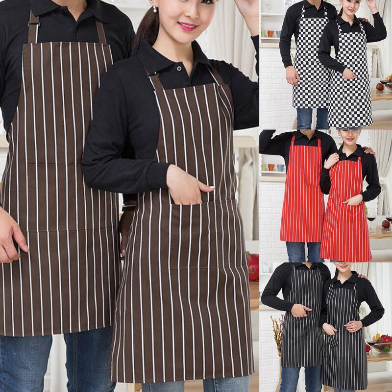 Confortável fino avental de cozinha para homens e mulheres, Chef trabalho avental para Grill, restaurante, bar, loja, cafés, cozinheiro