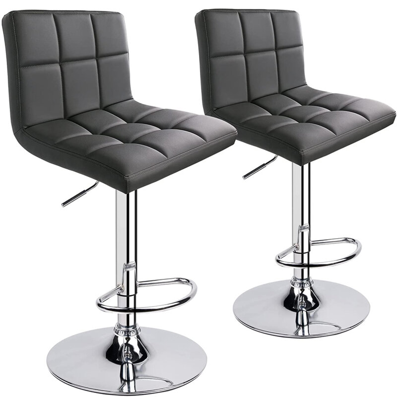 Leather Modern Bar Chair Kitchen High Chairs Metal Bar Stool Swivel Commercial Bar Stools