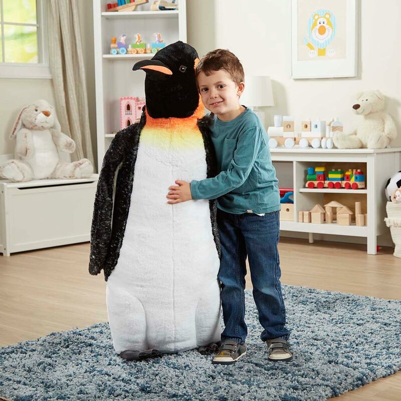 Gigantyczny realistyczny pluszowy pingwin cesarski stojący wypchane zwierzę (3.4 stóp wysokości)-pluszowa zabawka