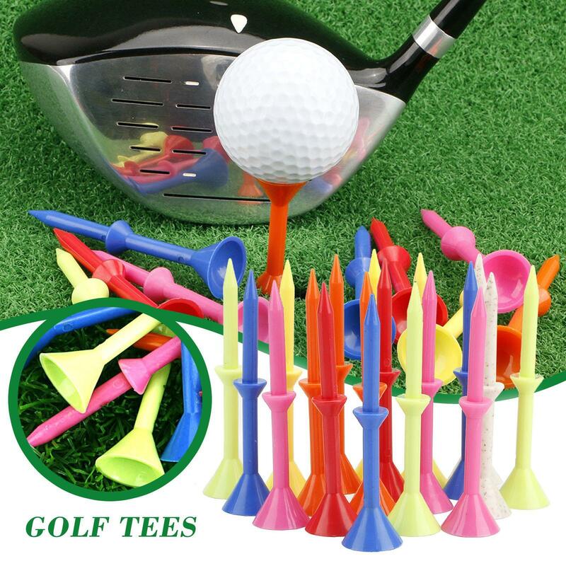 50 pçs atualizar unbreakable 83mm grande copo plástico t golfe reduzir fricção side spin t para a prática de golfe o4p9
