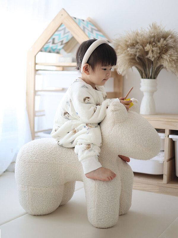 Lovely Cartoon Pony Stool Plastic Furniture Nordic Design Living Room Seat Chair Modern Hallway Shoes Changing Stools Customized