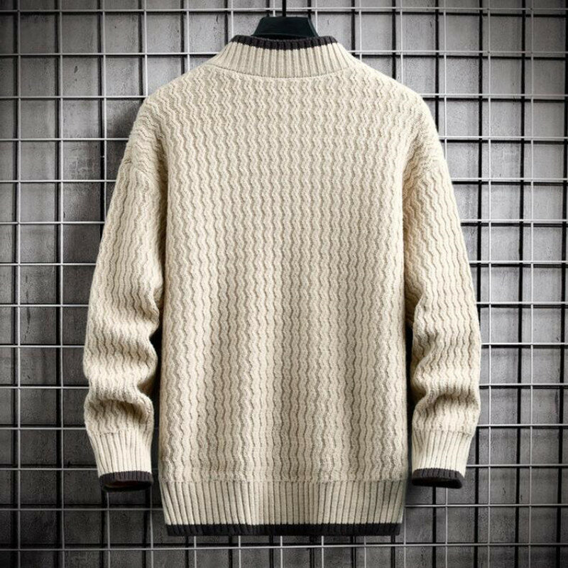 Мужской Свободный пуловер в полоску, в стиле ретро