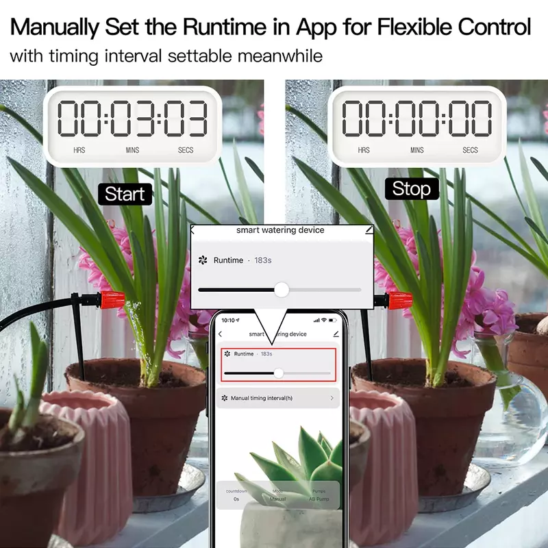 WiFi Tuya inteligentna maszyna do podlewania automatyczny System nawadniania kropelkowego rośliny kontroler System narzędzie do nawadniania Alexa Google