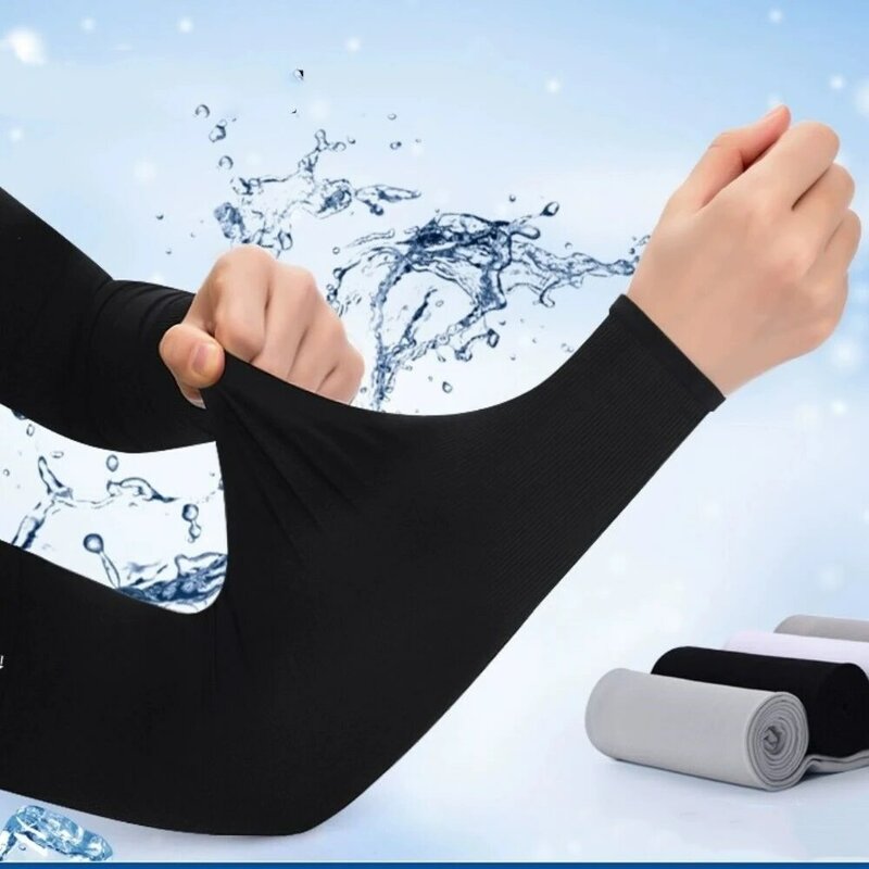 Summer Ice Silk Sports Arm Sleeves Sun UV Protection Elastic Arm Cover High Quality Travel Cycling Fishing UV Solar Hand Cover