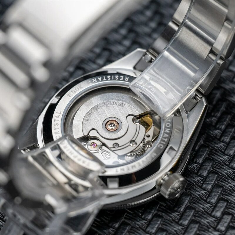 Proxima PX1711-1A 남성용 자동 기계식 시계, 모래 다이얼, 316L 스테인리스 스틸 돔 사파이어 유리 손목시계, 39mm