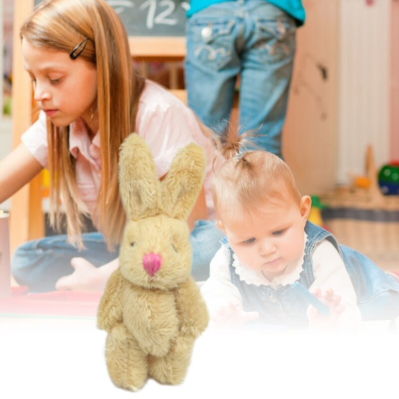 Thỏ nhỏ sang trọng 6cm để trang trí sinh nhật Thỏ cho búp bê Thỏ nhồi bông cho