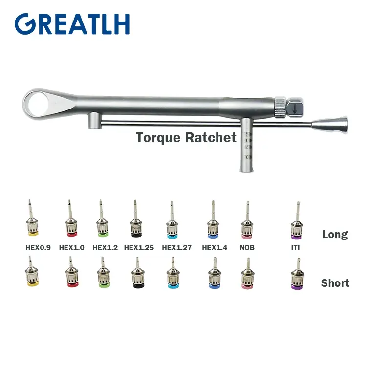 Отвертка для зубного импланта, динамометрический ключ, цветной набор инструментов для восстановления зубных имплантов, стоматологический инструмент
