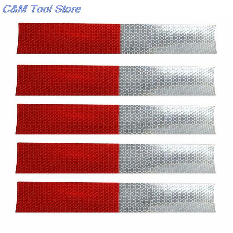 4.5*30cm 10Pcs Night Driving Safety Secure Red White Sticker Car Reflective Sticker Warning Strip Reflective Truck Auto supplies