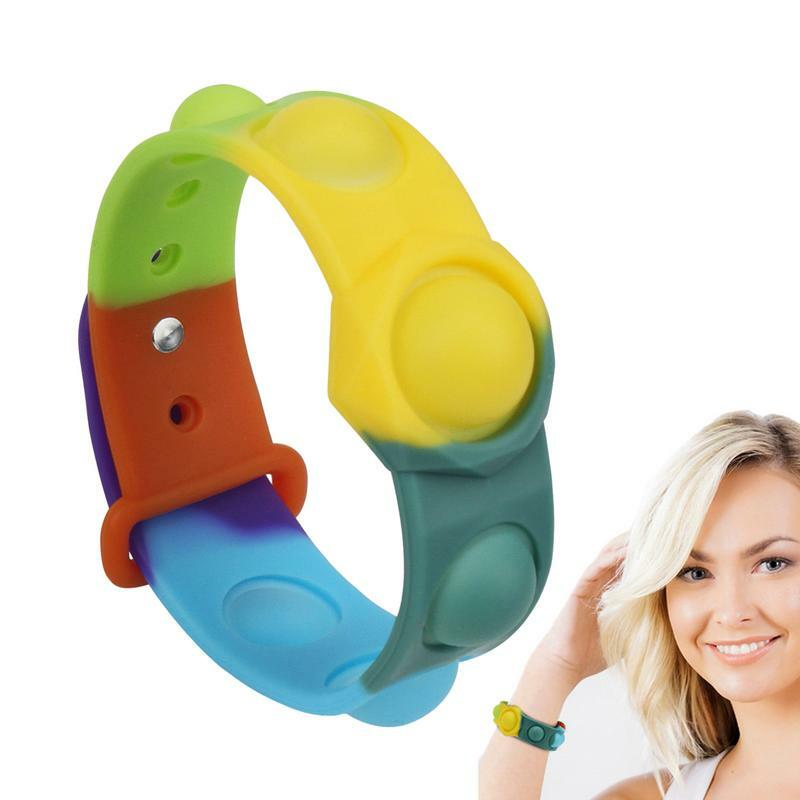 Креативный силиконовый браслет, игрушка-антистресс для детей, Забавный ручной пресс для пальцев, сенсорные игрушки, антистрессовый браслет для детей и взрослых, детский подарок