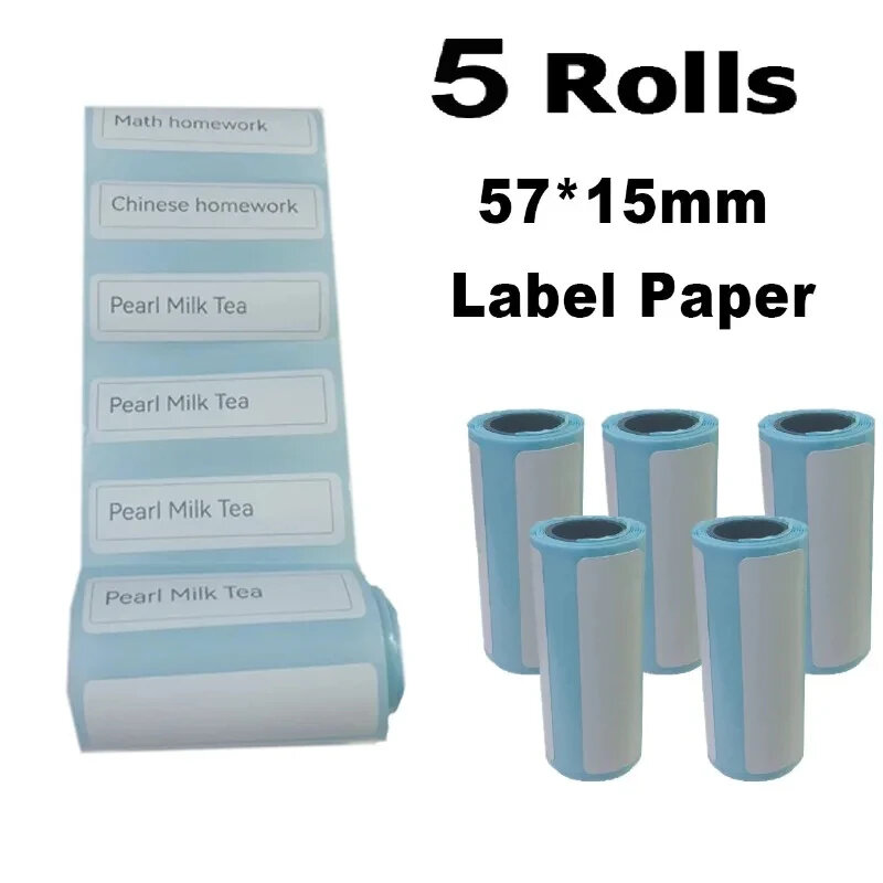 Stiker Label Printer Mini kertas termal kertas cetak perekat warna-warni untuk pencetak kamera cetak instan anak-anak 57x25