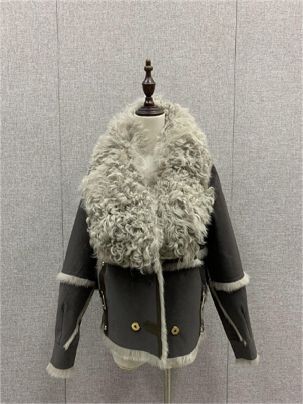 Новинка Осень-зима, женское меховое пальто из кроличьей шерсти с воротником, женская короткая модная куртка