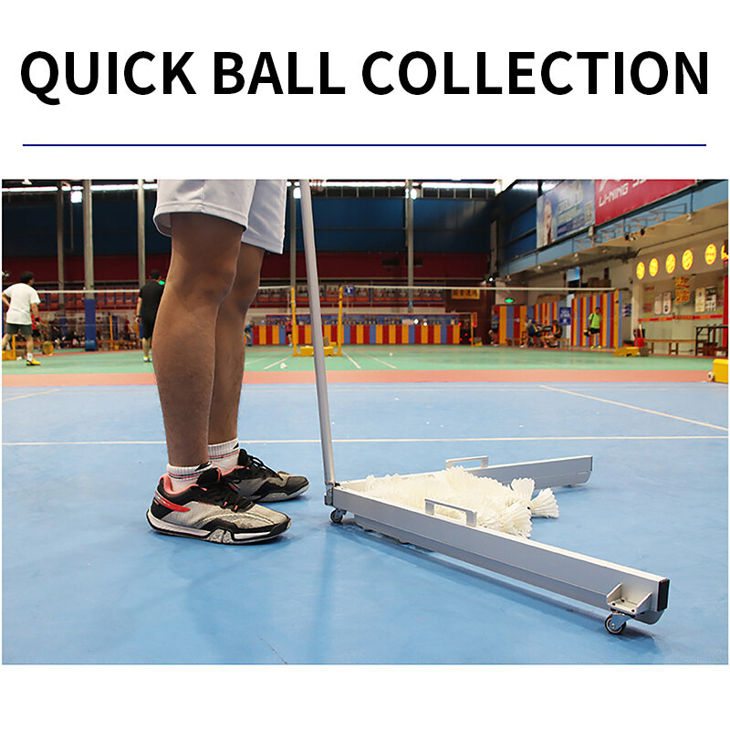 Portátil Dobrável 360 Graus Badminton Peteca Bola Pegando Máquina de Aço Inoxidável Colete Sweeper Trainer Sem Necessidade Stoop