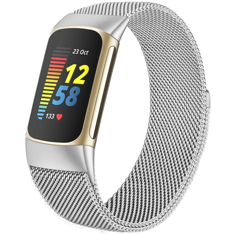 สายนาฬิกา Milanese Loop สำหรับ Fitbit Charge 6 5สายเปลี่ยนสาย charge6สายรัดข้อมือสเตนเลสกำไลข้อมือแม่เหล็ก Fitbit Charge 5