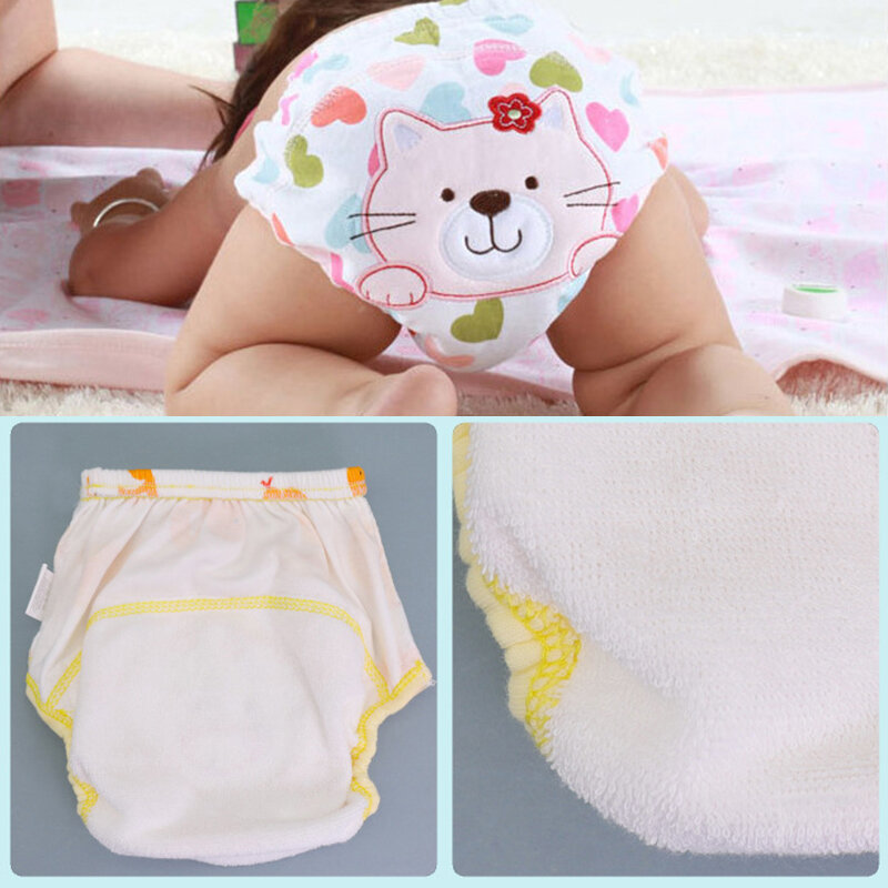 เด็กทารก Bare ผ้าอ้อมผ้าฝ้าย Unisex Reusable เด็กทารกการฝึกอบรมกางเกงชุดชั้นในล้างทำความสะอาดได้ Nappies เปลี่ยน