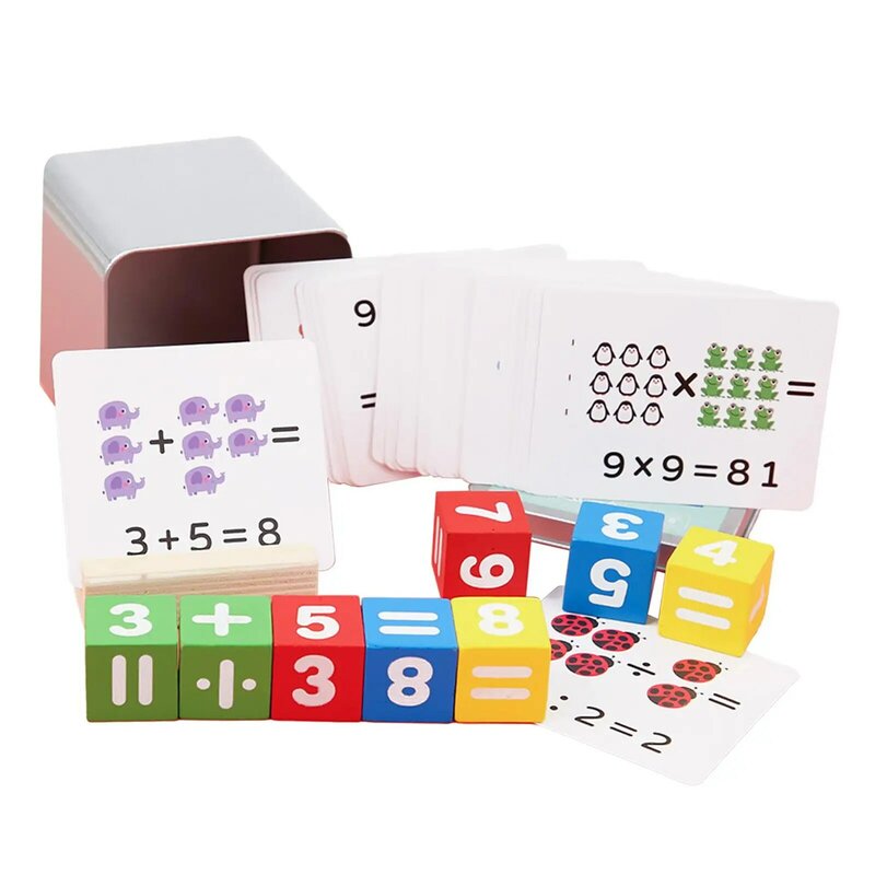 Math Game Development Toy Sorting and Matching Subtraction 54Pcs Cards Storage Case for Child Girls Boys Travel Toy Holiday Gift