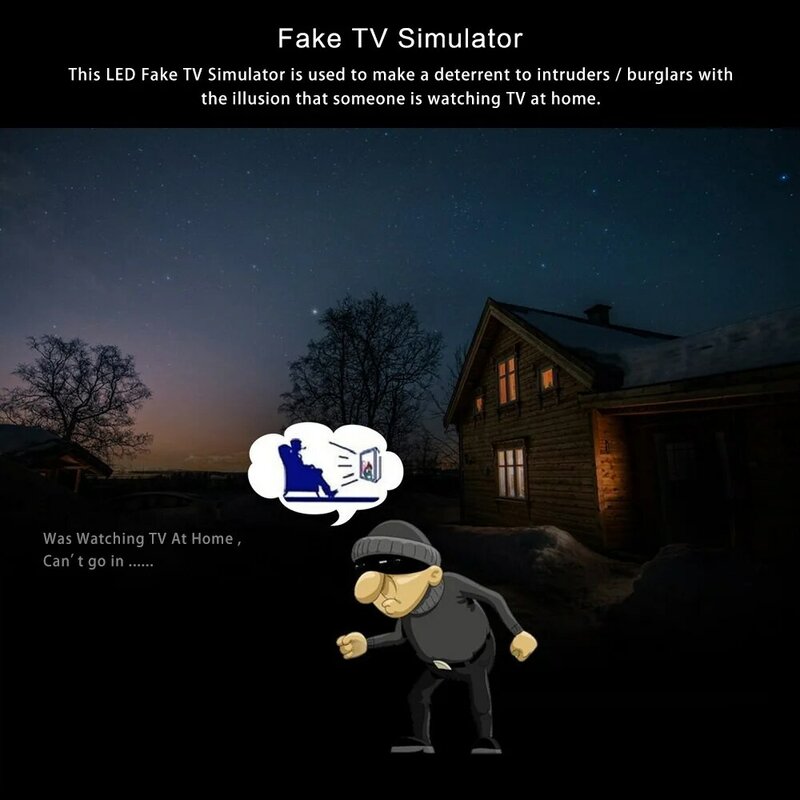 Fake TV Simulator Built-In 4 Modes USB/EU Plug Powered Anti-Burglar Urglar Deterrent Home Security Device With Timer Function