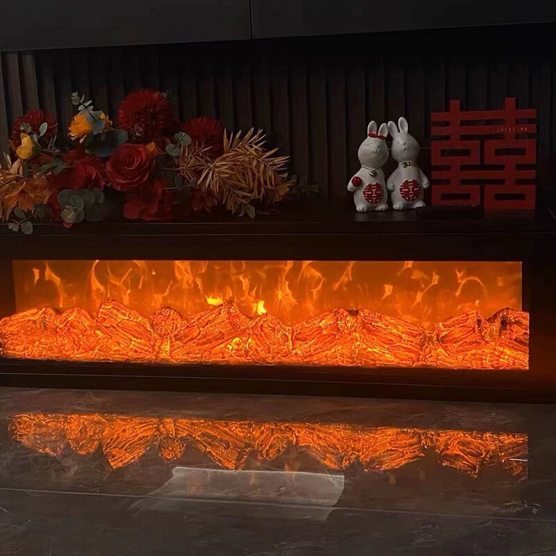 Wholesale Custom Indoor Built In Fire Place High Temperature Resistance Household Electric Fireplace Heater With Remote Control