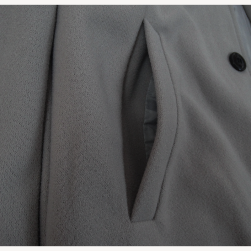 Jaket panjang Wool pria, jaket pabrik Slim warna Solid lengan panjang Single Breasted untuk musim semi musim dingin