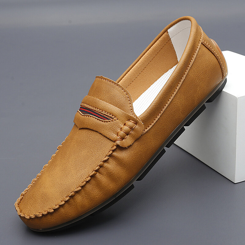 38-47 nowa moda wysokiej jakości męskie skórzane buty na co dzień prawdziwa skóra elegancka buty do jazdy samochodem chłopiec Tênis Masculino buty wsuwane