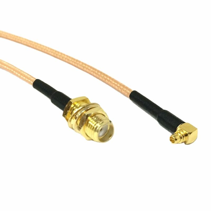 WiFI Antenna Extension SMA  Female Nut Jack To MMCX Male Plug Right Angle Pigtail Cable Adapter RG174 RG178 RG316