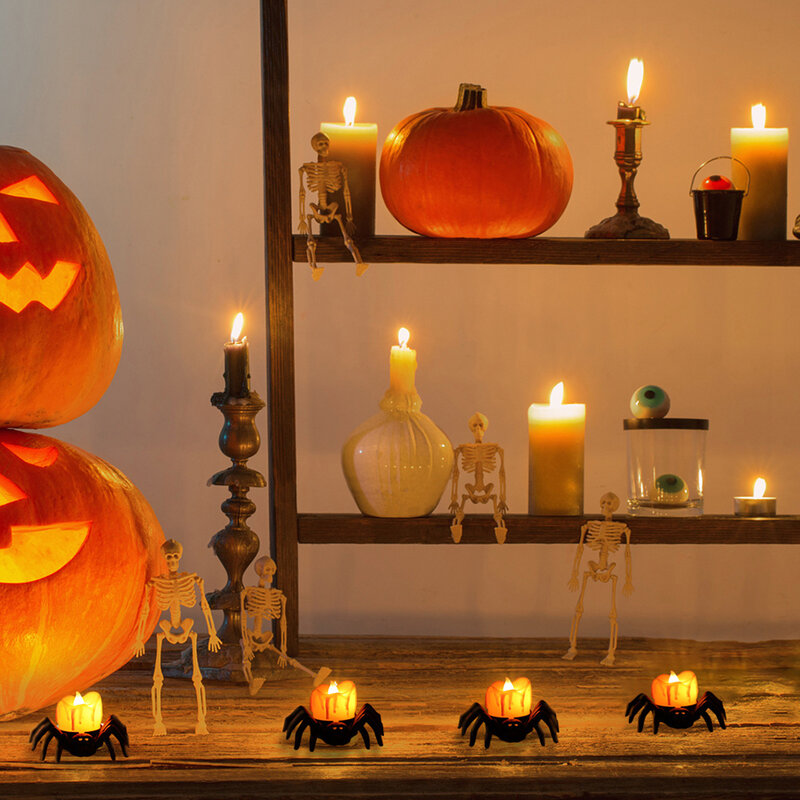 Pająk na Halloween kształt latarka LED przenośna imitacja lampki LED pająk latarnia do wewnątrz ozdoby na zewnątrz