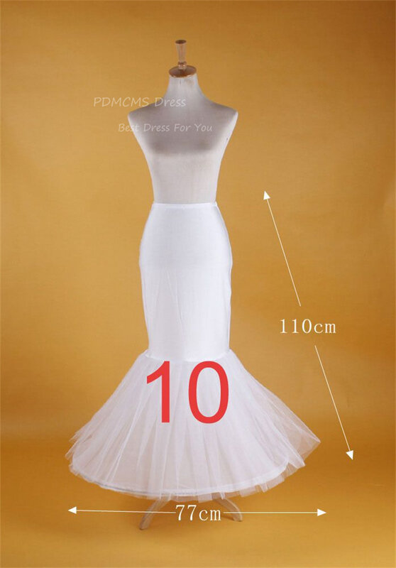 White Big Petticoat Desliza para vestido de baile, Saias de tule, Long Puffy Crinoline Underskirt, Vestido de Noiva, 6 Hoops