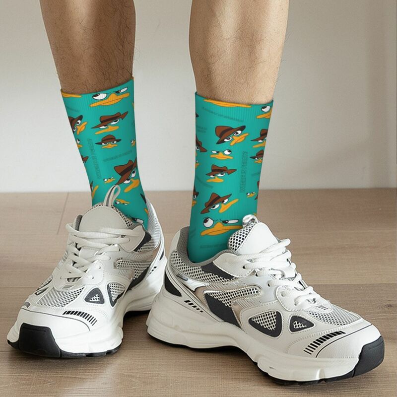 Perry The Platypus Socks Harajuku Super Soft Stockings All Season Long Socks Accessories for Man's Woman's Gifts