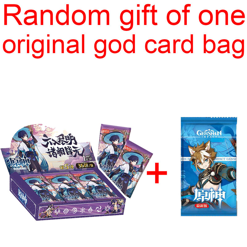خارج من طباعة Genshin تأثير بطاقات أنيمي لعبة TCG مجموعة حزمة الداعم صندوق نادر SSR المحيطة لعب الأطفال هدية الأسرة