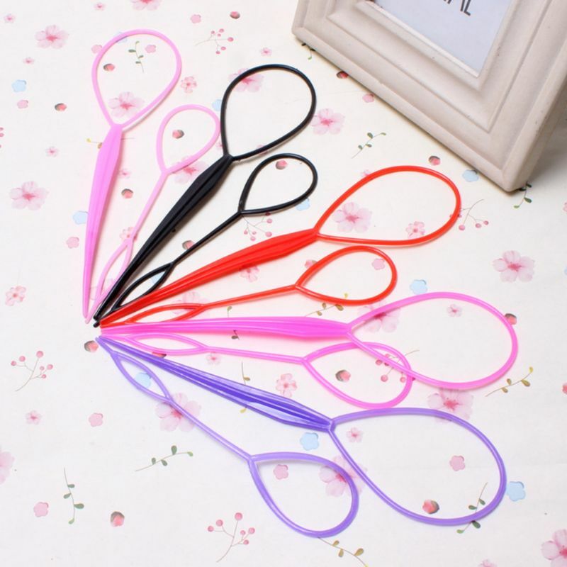 D0AB 2Pcs/Set Women Girls Ponytail Styling Maker Clip Tools Hair Ties Braider Accesso