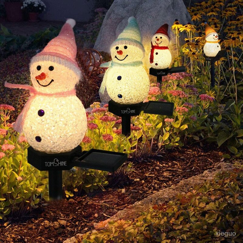 Tomshine-屋外ソーラーアクセサリー、クリスマス雪だるま、芝生、パティオ、新しい