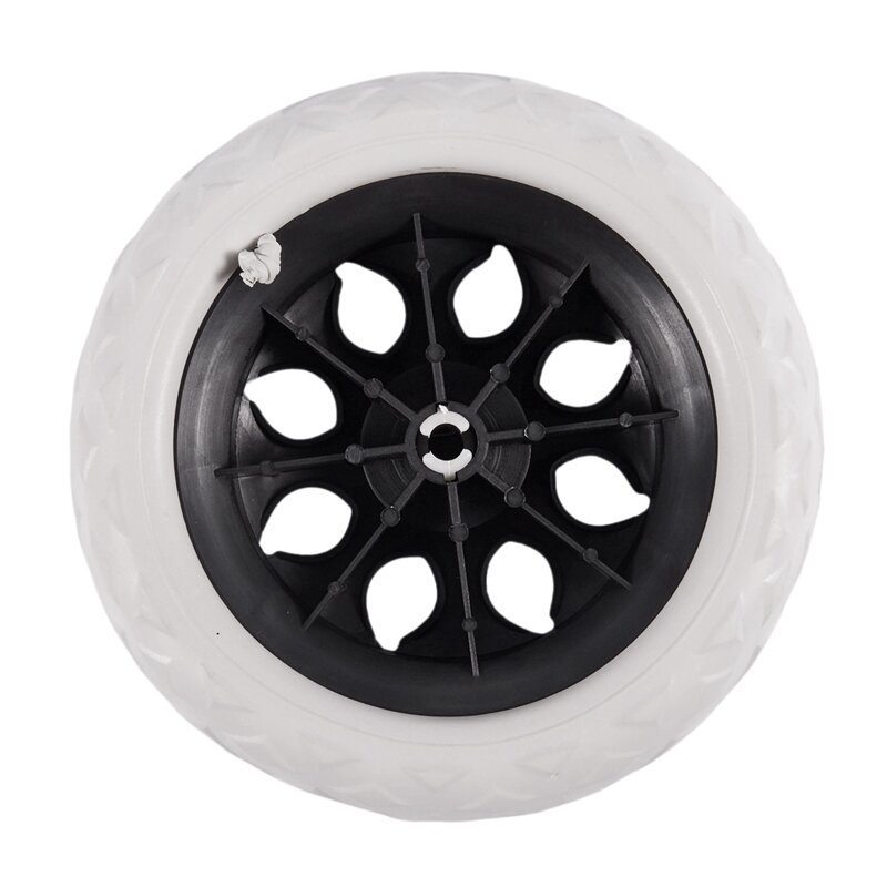 2X ruote Cartwheel per carrello della spesa in schiuma con nucleo in plastica bianca nera