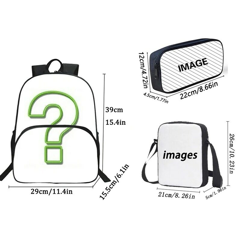 3Pcs Set Dinosaur School Backpack with Pencil Case Shoulder Bags for Grade 1-3 ,Cartoon Animal Print School Bags for Boys Girls