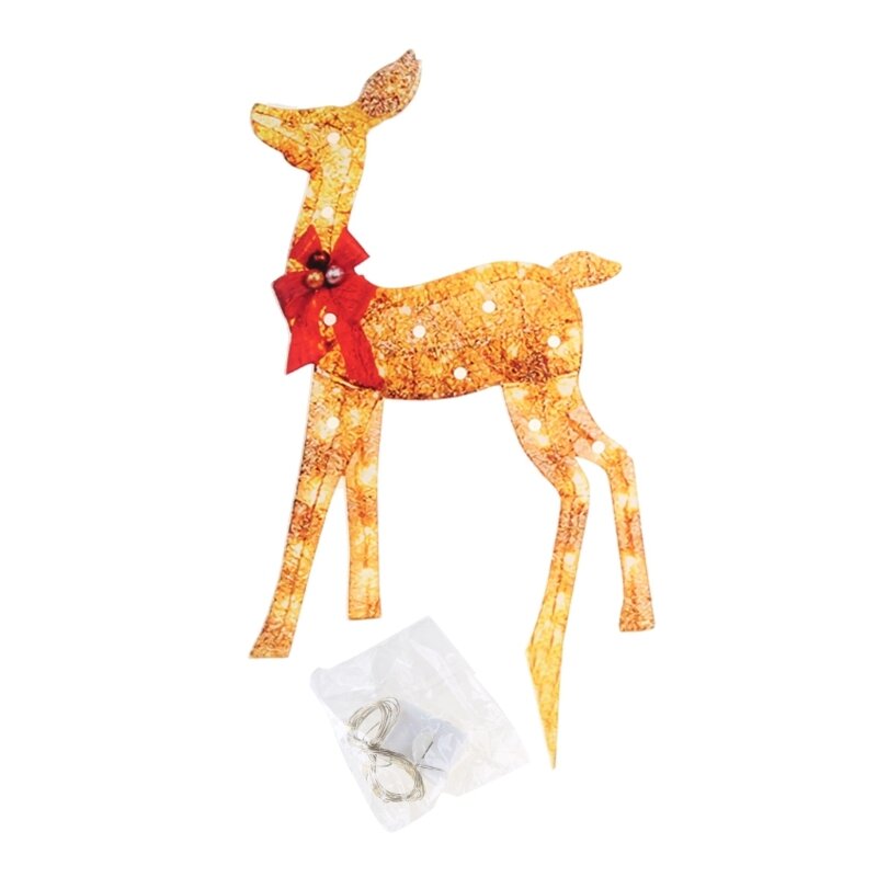 Świąteczne jelenie zapalają dekoracje ogrodowe na zewnątrz jasnymi świecącymi diodami LED ozdoby reniferów materiał akrylowy