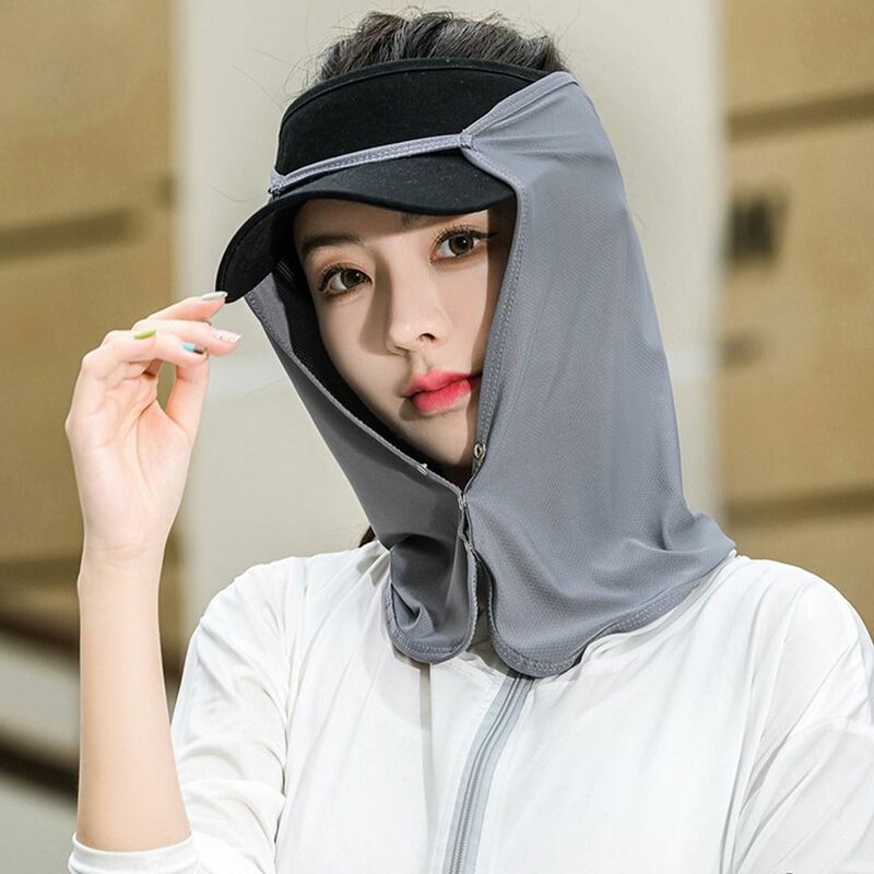 Protección de cuello para hombres y mujeres, gorro, bufanda de seda, velo protector solar, bufanda facial Anti-uv, máscara de protección solar