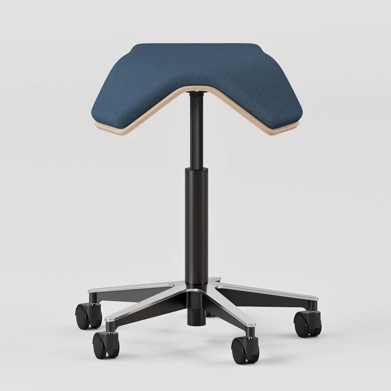 Chair ILOA Plus - Ergonomic Rolling Stool for Healthy Posture and Sustainable Style - Height Adjustable Stool with Birch