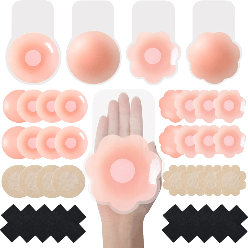 Nipple Covers Pasties Reusable Breast Lift Up Silicone Breast Petals Invisible Nipple Stickers for Women Bra Patch Accessories