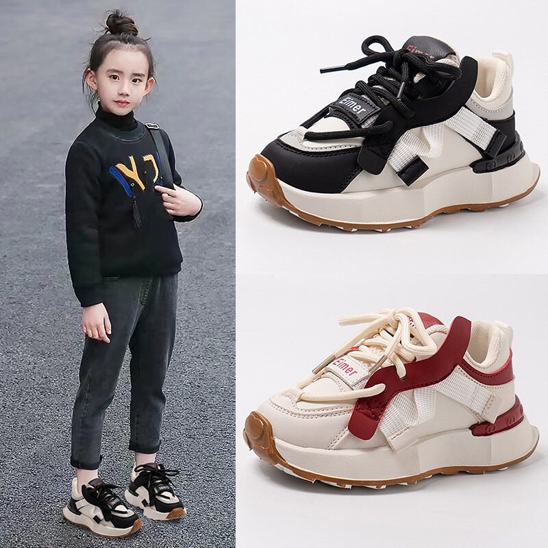 Fashion Girls Children Shoes Spring & Summer Thick-Soled Boys Kids Sneakers Sports Casual Size 26-37