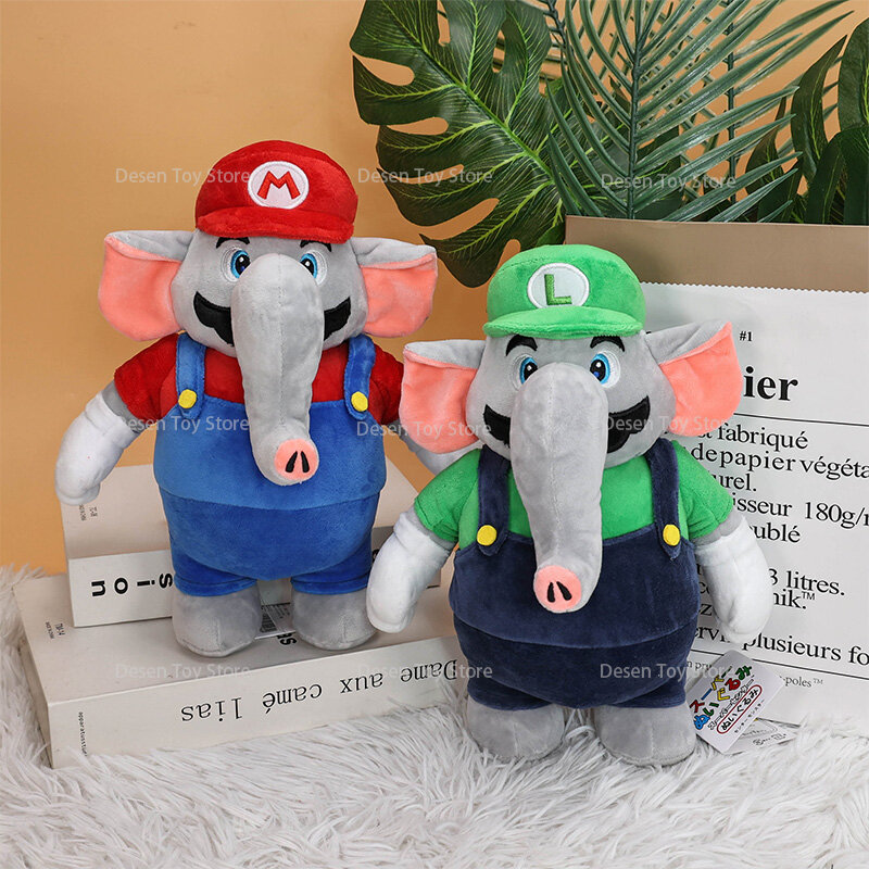 2 Styles New Mario Bros Plush Elephant Mario Elephant Luigi Stuffed Animal Doll Plushie Kids Gifts For Children Birthday