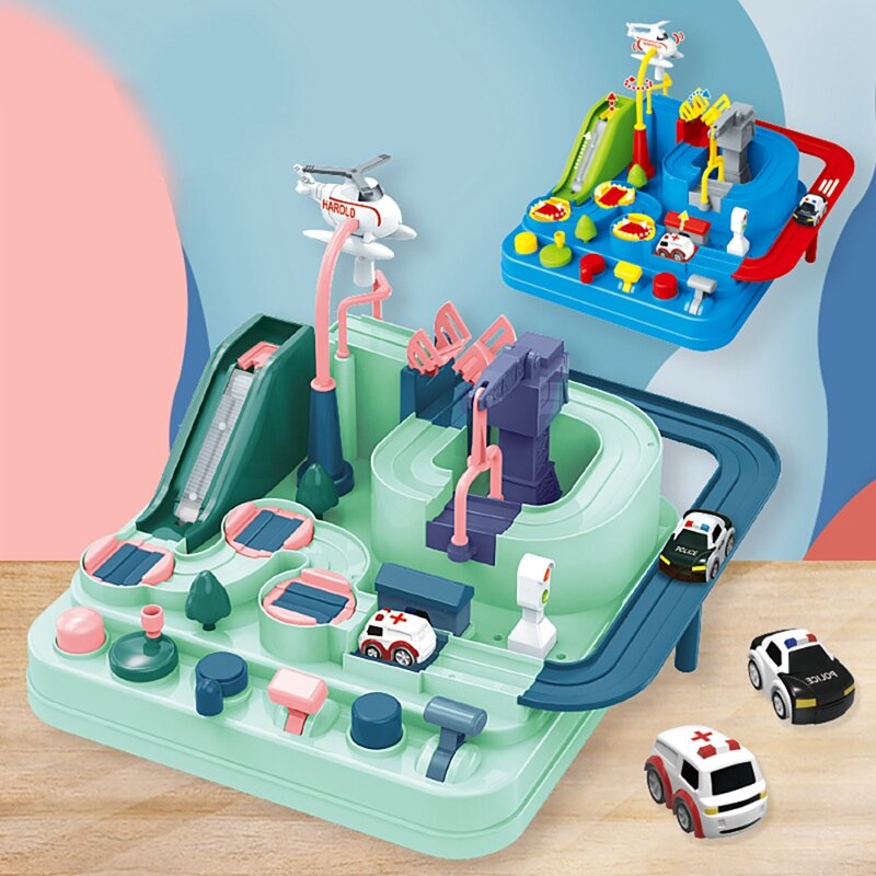 Car Race Tracks Toy para Crianças, Brinquedos Clássicos Interativos para Meninos e Meninas, Brinquedos de Aventura para 3, 4, 5, 6, 7, 8 Anos