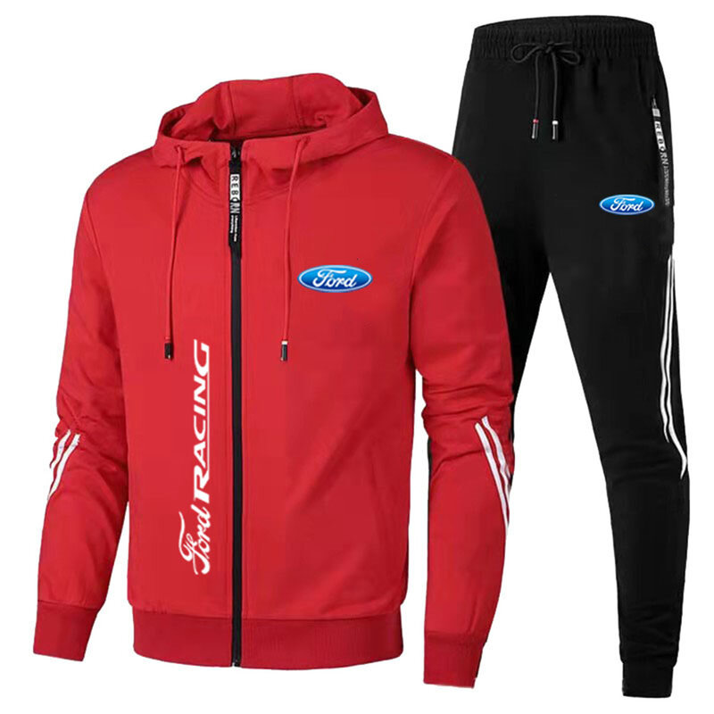 New Casual Sports Shirt Set Ford Car Logo Printed Hoodie Set Outdoor Running 2-Piece Set Athletic Apparel Free Shipping M-3XL