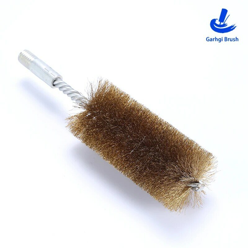 Copper Wire Brushes in Twisted Wire Brush for Cleaning, Deburring, Rust Removing, Surface Finishing on Innerhole, Crosshole
