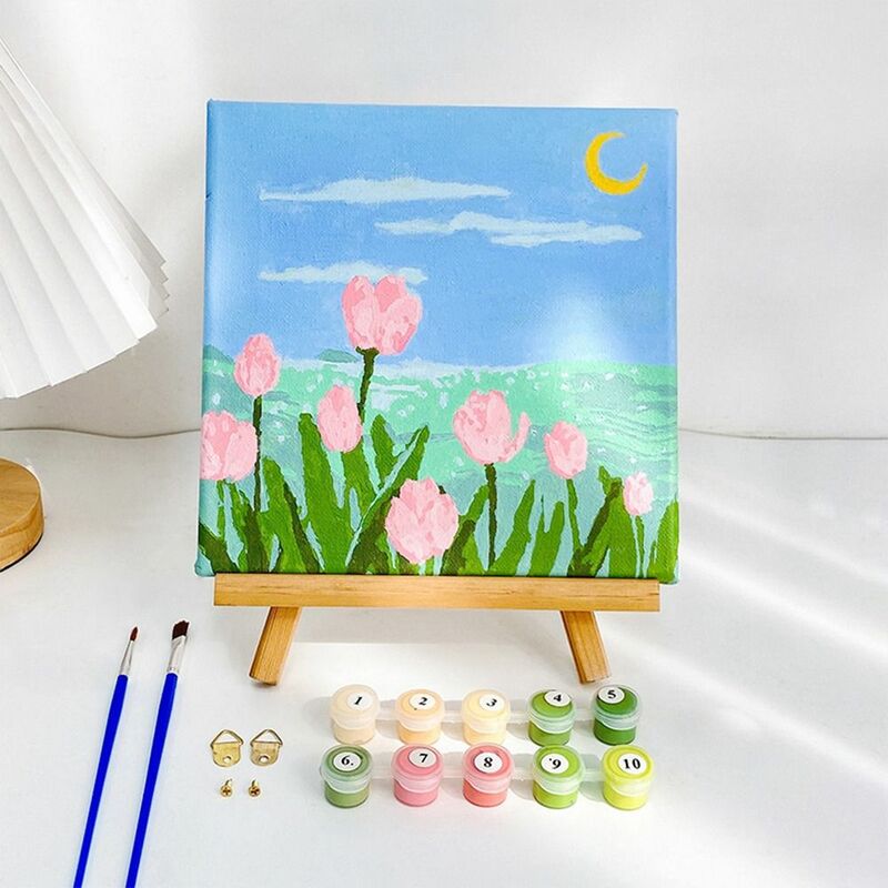 Anfänger Blume Home Decoration Farbe von Nummer Malerei liefert DIY Ölgemälde Kits hand bemalte Handwerk leere Färbung Kits