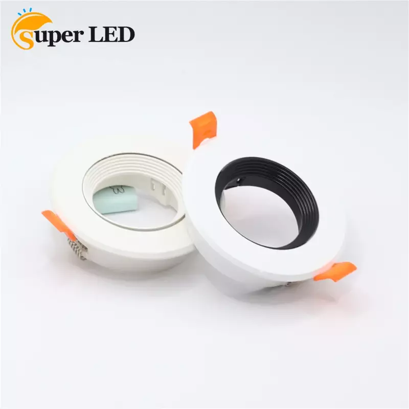 Foco de superficie LED de alta calidad, montaje de globo ocular, soporte GU10, 1 cabezal, marco de luz descendente, carcasa de plástico negro/blanco